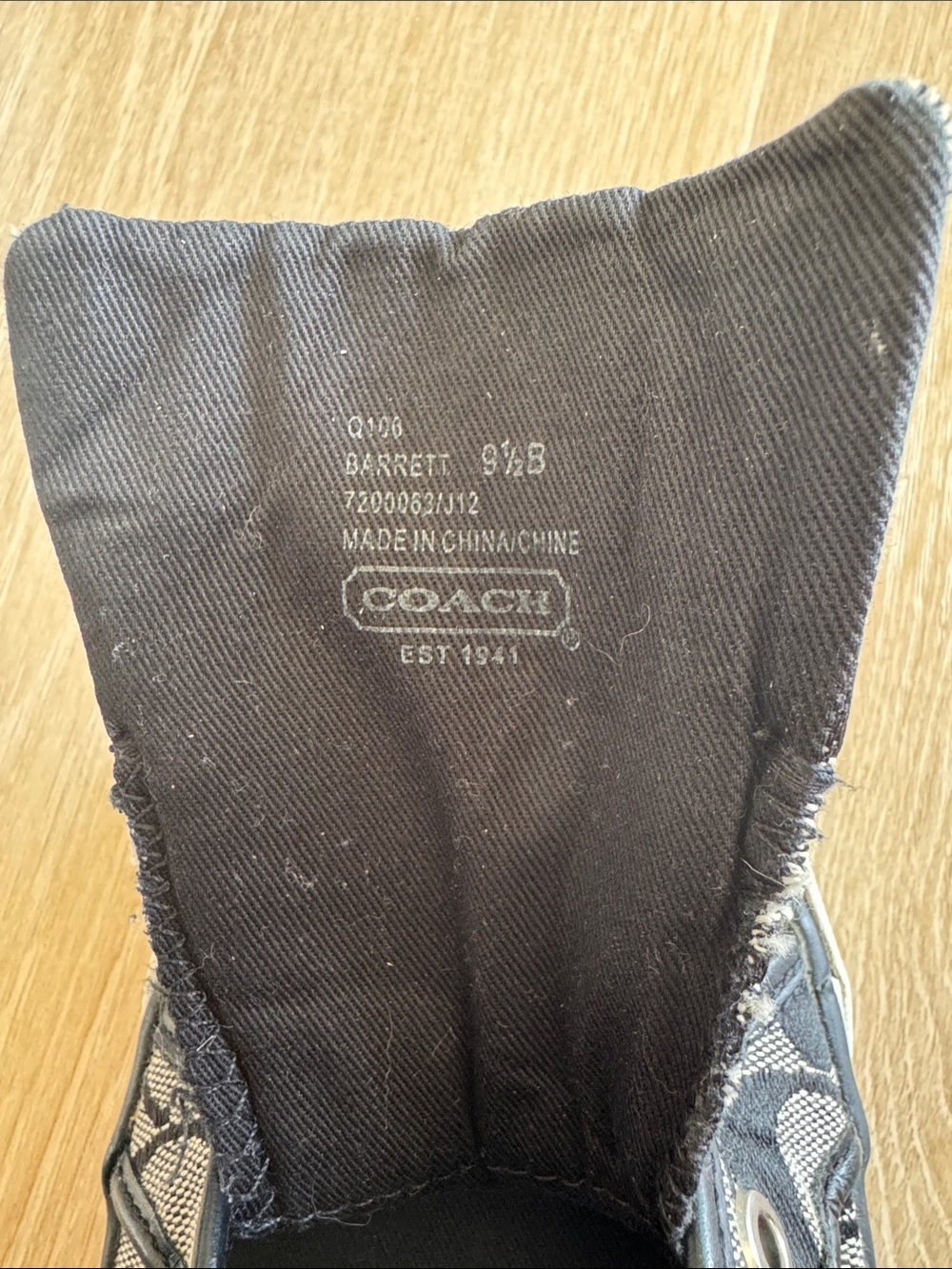 Coach Black and Cream Signature Canvas Sneakers - Picture 6 of 7